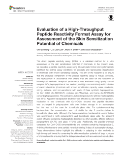 Evaluation of a High-Throughput Peptide Reactivity Format Assay