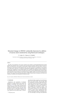 Structural changes in DODAC unilamellar liposomes by addition of