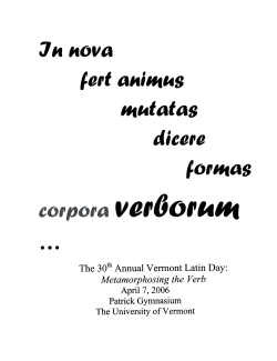 The 30th Annual Vermont Latin Day: Metamorphosing the Verb