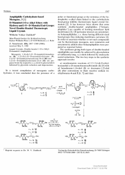 Amphiphilic Carbohydrate-based Mesogens, 3 [1]