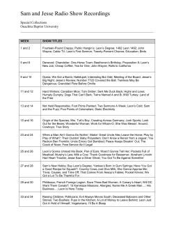 Sam and Jesse Radio Show Recordings