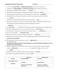 Unsegmented Worms Study Guide Test Date