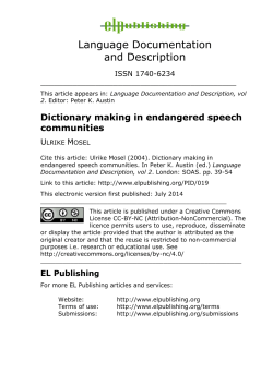 Dictionary making in endangered speech communities