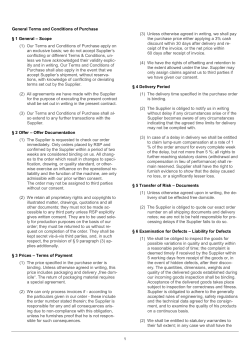 Allgemeine Verkaufs- und Lieferbedingungen