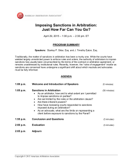Imposing Sanctions in Arbitration: Just How Far Can You Go?