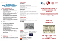 History of Pathology WG - Program 2015