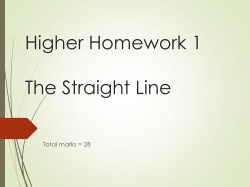 Higher Homework 1 The Straight Line