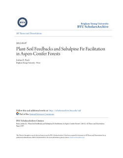 Plant-Soil Feedbacks and Subalpine Fir Facilitation in Aspen