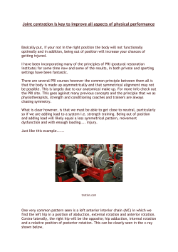 Joint centration is key to improve all aspects of