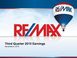 Third Quarter 2014 Earnings