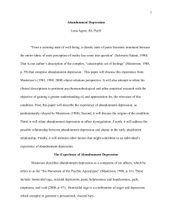 Abandonment depression - Dr. Lena Agree, JD, Psyd