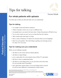 Tips for talking - the University Health Network