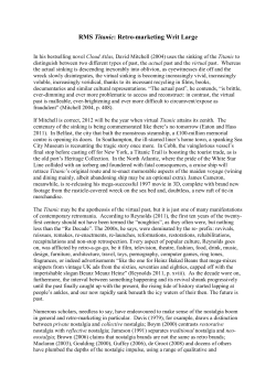 RMS Titanic: Retro-marketing Writ Large