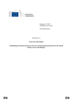 Original Commission Proposal for a Council Decision