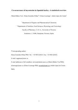 Co-occurrence of mycotoxins in Spanish barley: A statistical overview