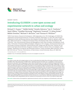 a new open access and experimental network in urban soil ecology
