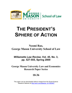 the president`s sphere of action