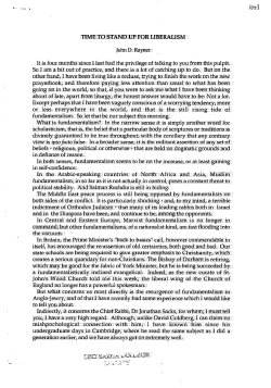 TIME TO STAND UP FOR LIBERALISM