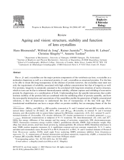 Ageing and vision: structure, stability and function of lens crystallins