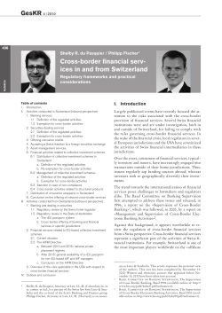 Cross-border financial serv- ices in and from Switzerland