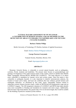 natural hazard assessment of sw myanmar - a