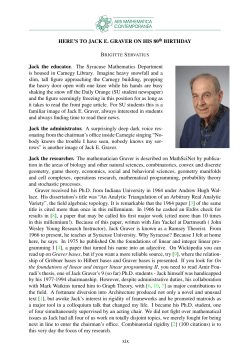HERE`S TO JACK E. GRAVER ON HIS 80th BIRTHDAY Jack the