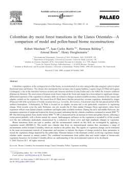 Colombian dry moist forest transitions in the Llanos Orientales—A