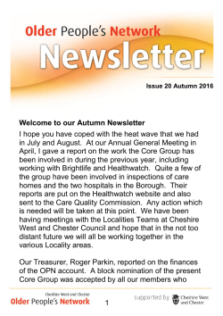 Autumn 2016 Older People`s Network Newsletter