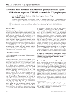The FASEB Journal &bull; FJ Express Summary Nicotinic acid adenine