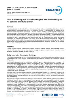 Maintaining and disseminating the new SI unit kilogram via spheres