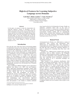 High-level Features for Learning Subjective Language across