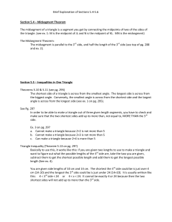 Brief Explanation of Sections 5.4-5.6 Section 5.4 &ndash; Midsegment