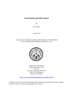 Goal-Setting and Self-Control