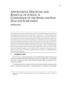 appointment, discipline and removal of judges: a comparison of the