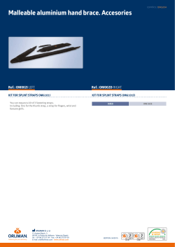 Malleable aluminium hand brace. Accesories
