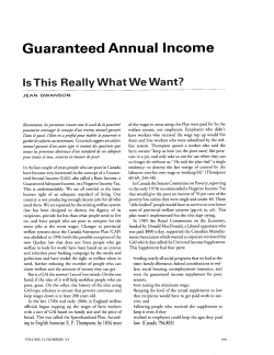 Guaranteed Annual Income