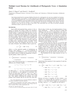 Multiple Local Maxima for Likelihoods of Phylogenetic Trees: A