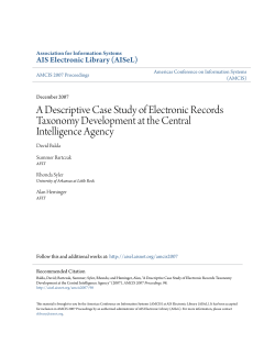 A Descriptive Case Study of Electronic Records Taxonomy