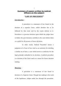 law of precedent - Maharashtra Judicial Academy