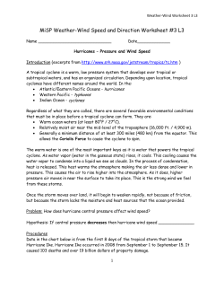 MiSP Weather-Wind Speed and Direction Worksheet #3 L3