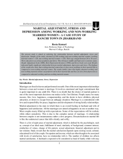 marital adjustment, stress and depression among working and non