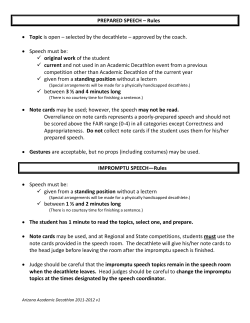 PREPARED SPEECH - Arizona Academic Decathlon