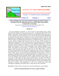 EARTHQUAKE AND TSUNAMI OF 27 FEBRUARY
