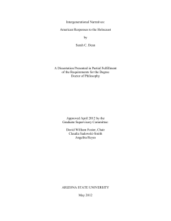 Intergenerational Narratives: American Responses to the Holocaust