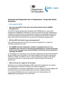 ASYE FAQs - Skills for Care