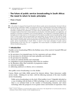 The future of public service broadcasting in South Africa