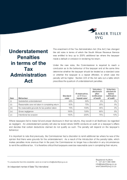 Understatement Penalties in terms of the