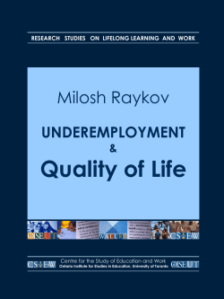 Underemployment and Quality of Life