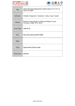Title Ultraviolet Spectrophotometric Determination of Tin (IV) as