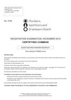certifying common - Plumbers, Gasfitters and Drainlayers Board
